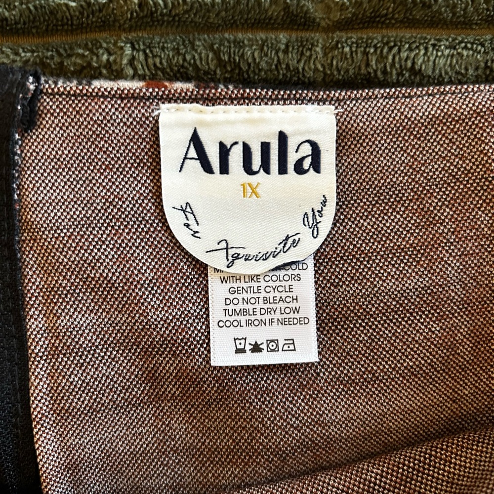 ARULA Checkered Mini Skort in Dark Brown, White, and Orange - Picture 3 of 6